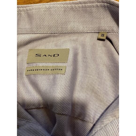 SAND Egyptian Cotton Soft Blue Dress Shirt Size 39 Casual Business Retail $159 - Picture 4 of 6